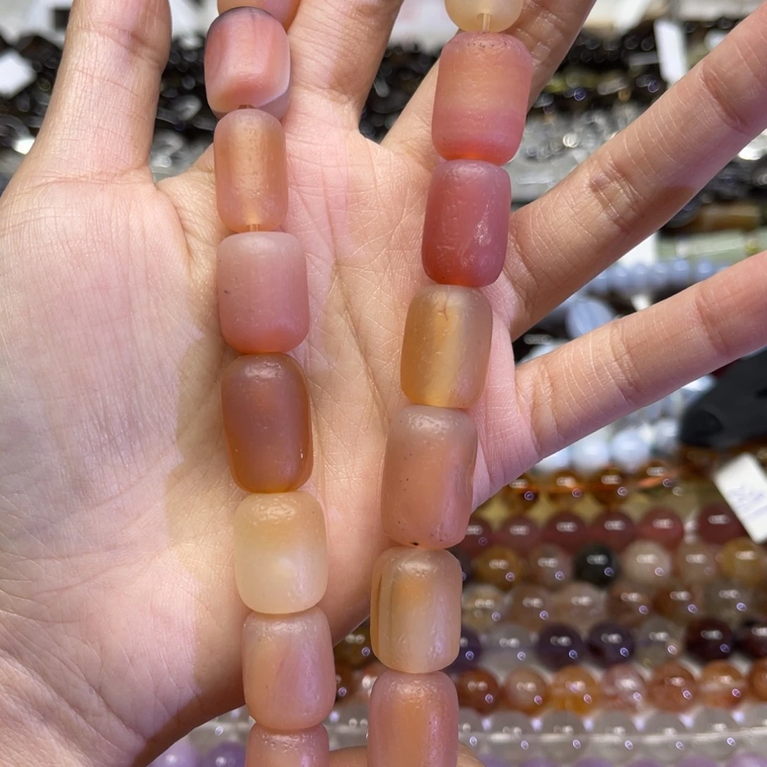 玛瑙/玉髓散珠天然盐源老玛瑙卡12.8✖️19长条38厘米