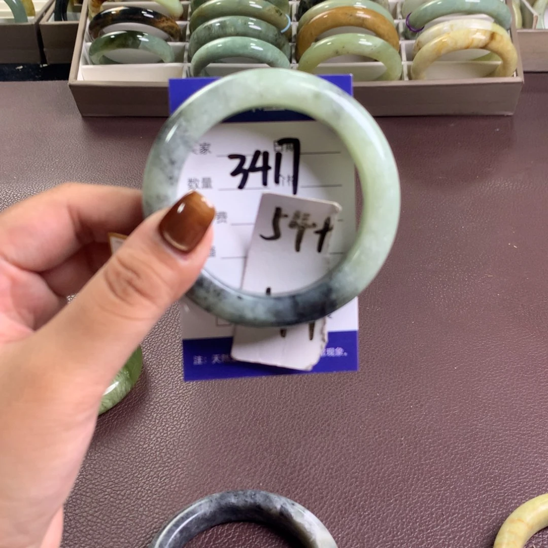 未镶嵌蛇纹石玉手镯3417