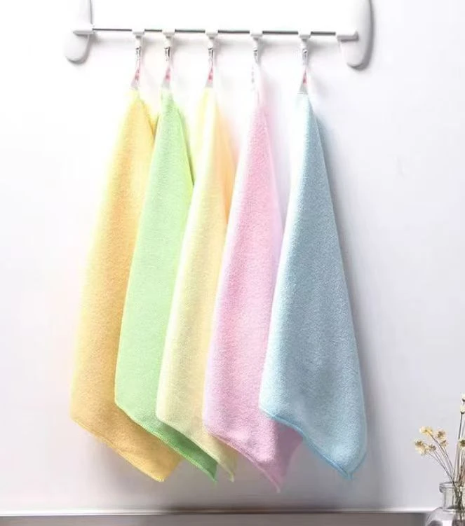 【30CM*30CM】吸水方内不掉毛锁边带挂绳10条 颜色随机发