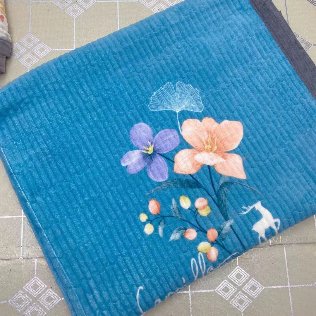 【一路有你-蓝色】秋冬加厚款宝宝绒床盖，保暖亲肤不跑床