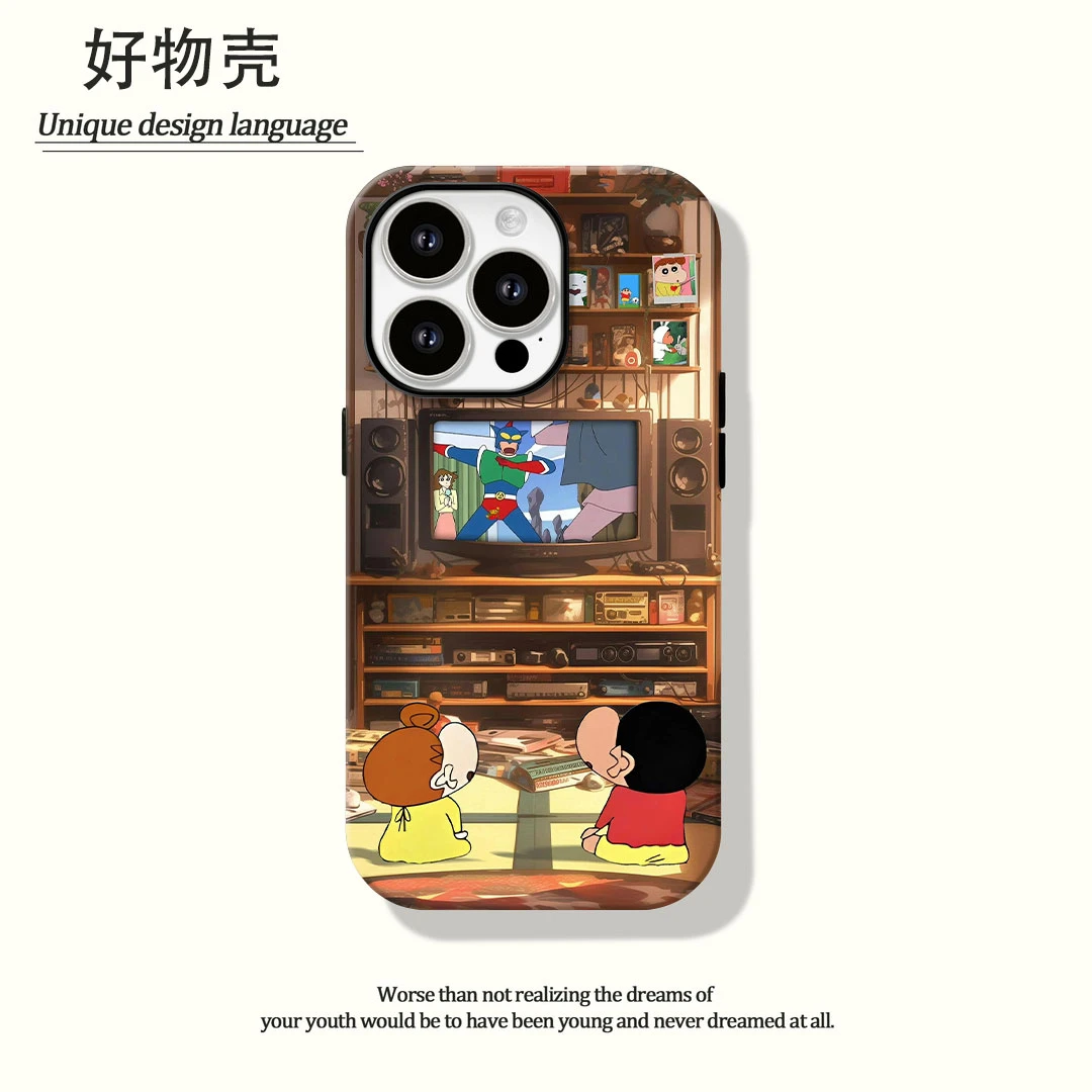 电视小新菲林二合一适用苹果17promax华为vivo小米oppo手机壳防汗