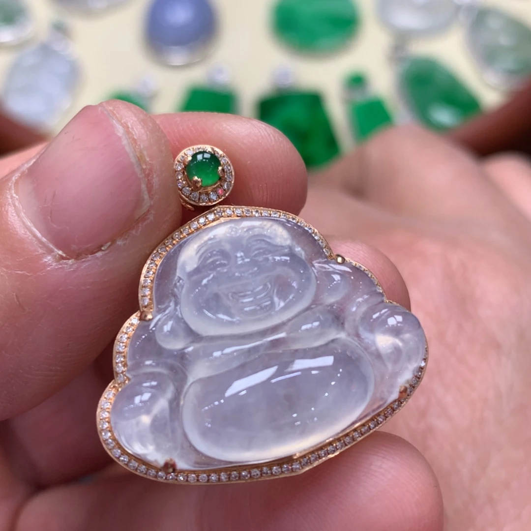 【闪购商品】翡翠颈饰18K金镶嵌佛公