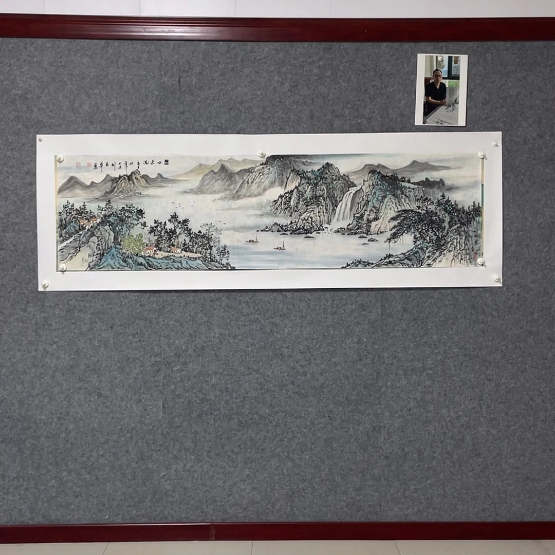 国画六尺对开画芯 捡漏