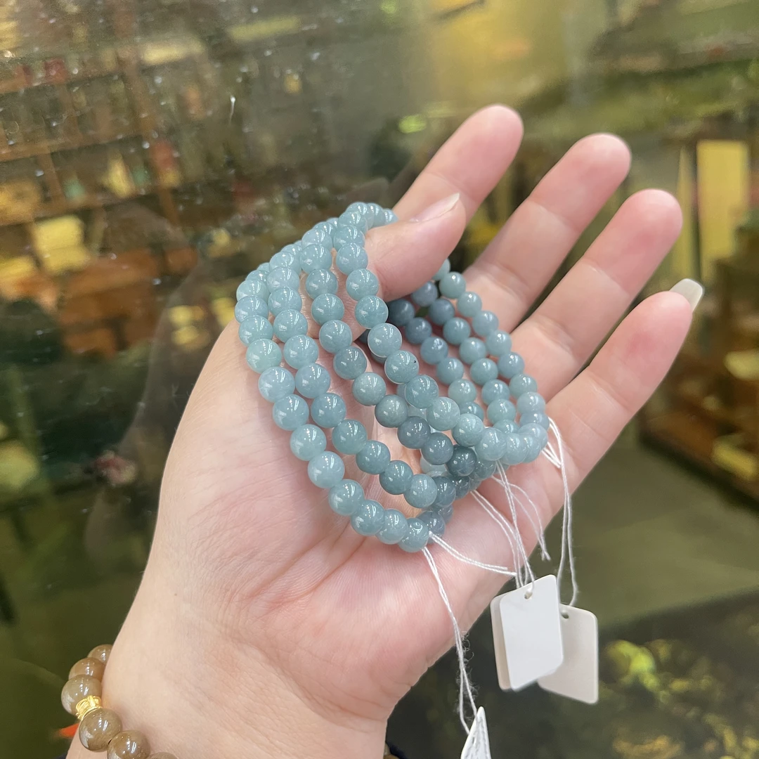 蓝翡单圈微瑕手串选一