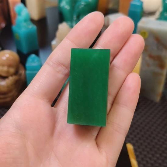 寿山石印石雅安绿素章