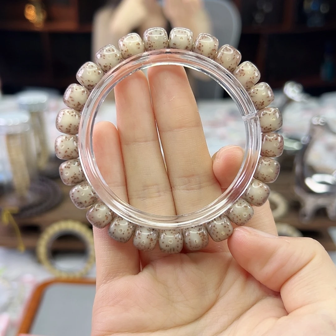 星月菩提吊坠Ll.9x8大眼留白 全玉化 粉冰大冰糖