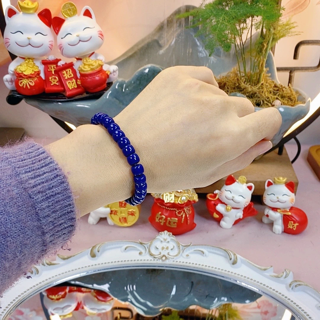 866青金色老型珠卡8MM手工DIY素圈串珠手串女永不掉色