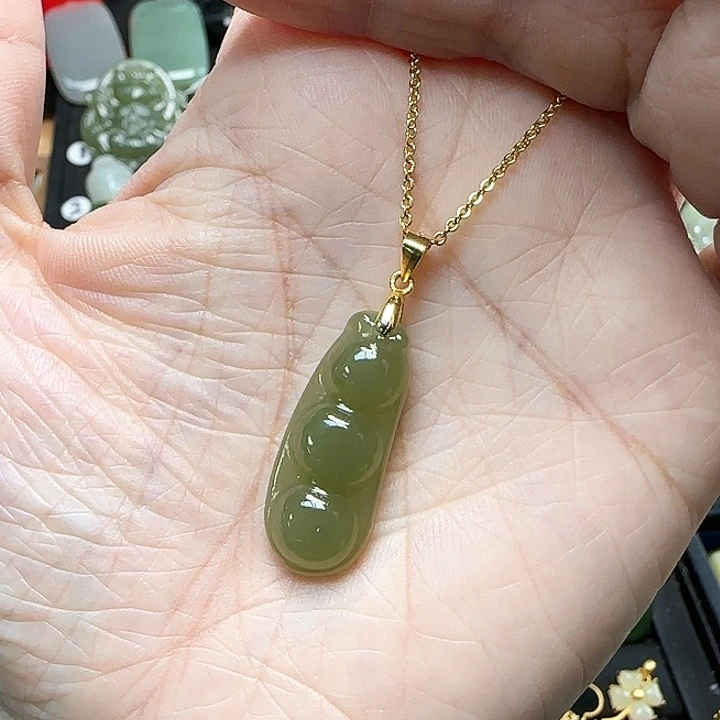 颈饰银S925镶嵌和田玉