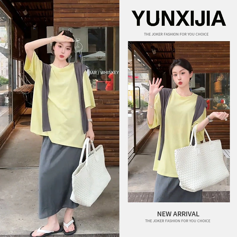 2025夏季新款一整套时尚简约休闲慵懒风披肩上衣半身裙两件套