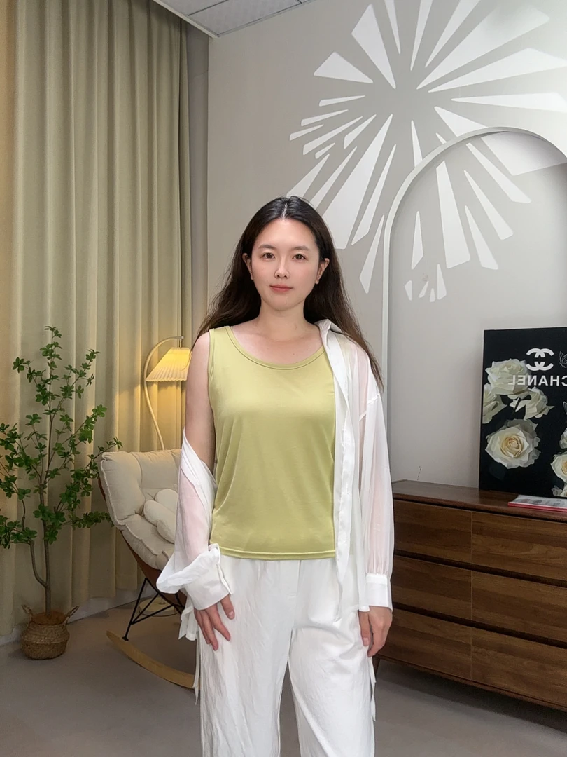 夏季新款凉感百搭薄款宽松纯色无袖休闲打底宽肩带背心