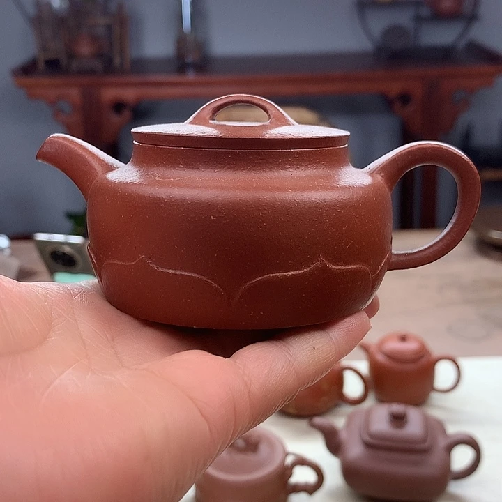 茶壶紫砂莲花壶160容量将坡泥