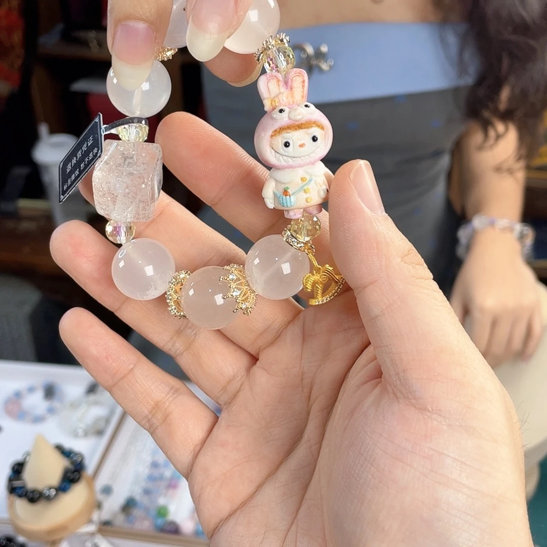 水晶手链银S925镀金镶嵌