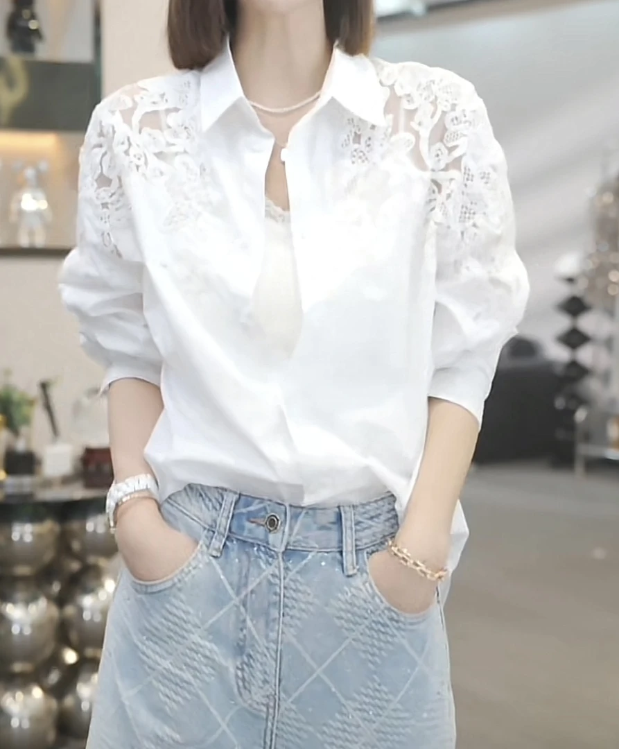 【白天鹅】2025早春新款时尚休闲气质轻奢衬衣