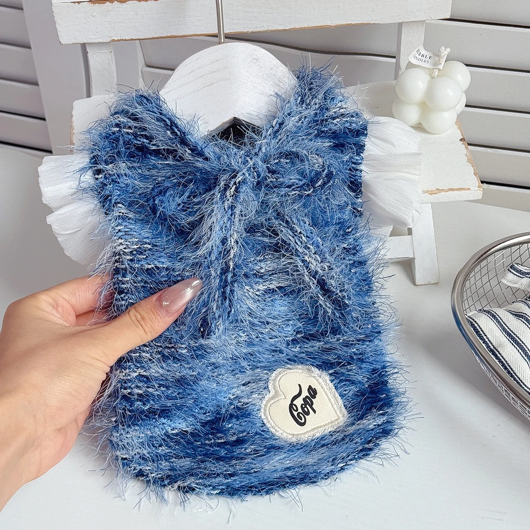 INS新款宠物服装狗狗衣服小香风毛衣秋冬猫咪爱心针织衫泰迪比熊