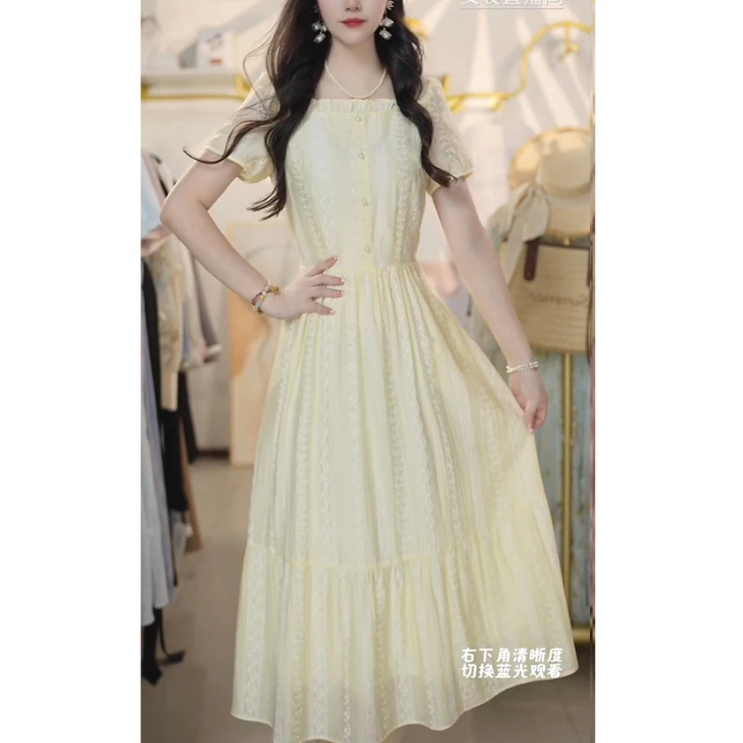 L5377 连衣裙女减龄碎花显瘦中长裙2025年夏洋气法式收腰连衣裙