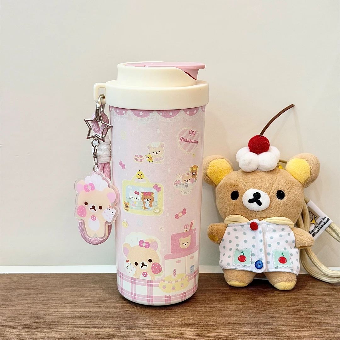 元森商店 少女心316不锈钢卡通保温杯可爱水杯学生便携吸管杯