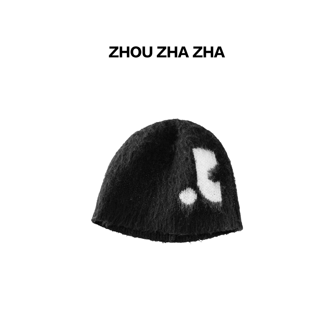 【周炸炸】全马海毛 针织毛线帽子 保暖冷帽护耳秋冬#688539