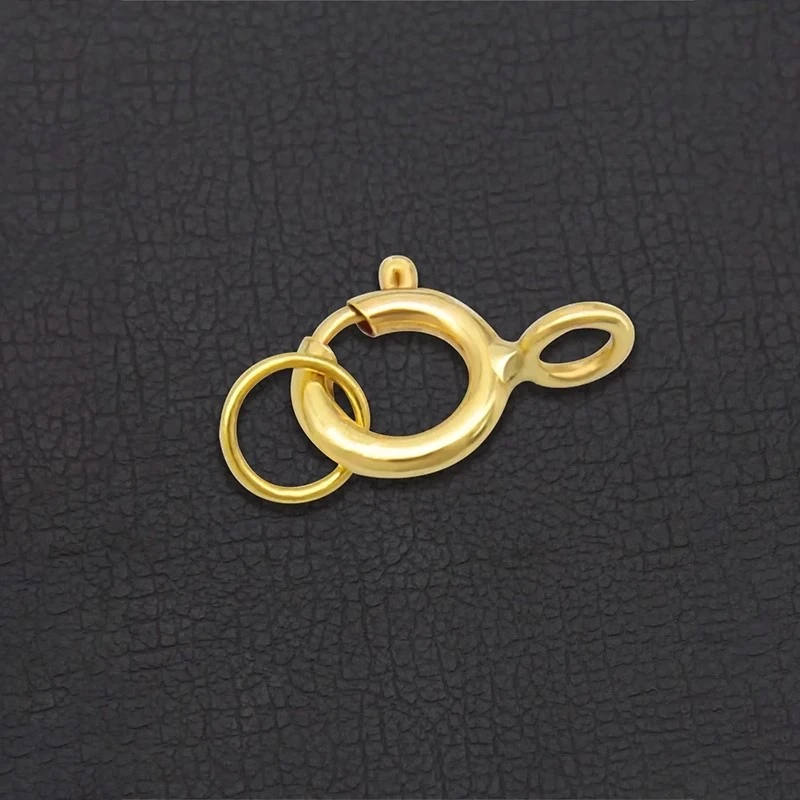 金色18K配件diy项链扣头编织弹簧扣diy连接扣小圈配件女高级感