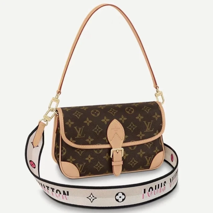 99新 LouisVuitton/路易威登 老花法棍单肩包 米黑 芯