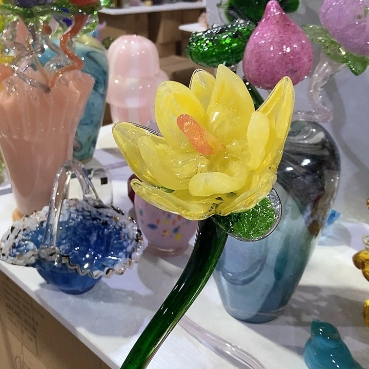 琉璃琉璃花瓶高45口9