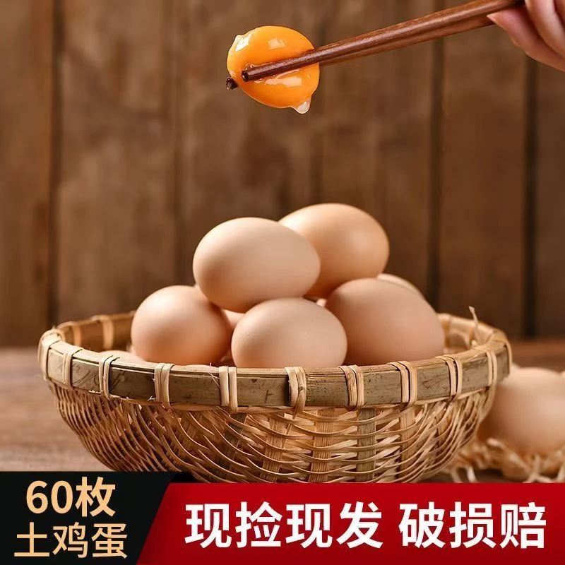 买40枚送200枚到手60枚放养粉壳鸡蛋破损包赔60枚/2400g