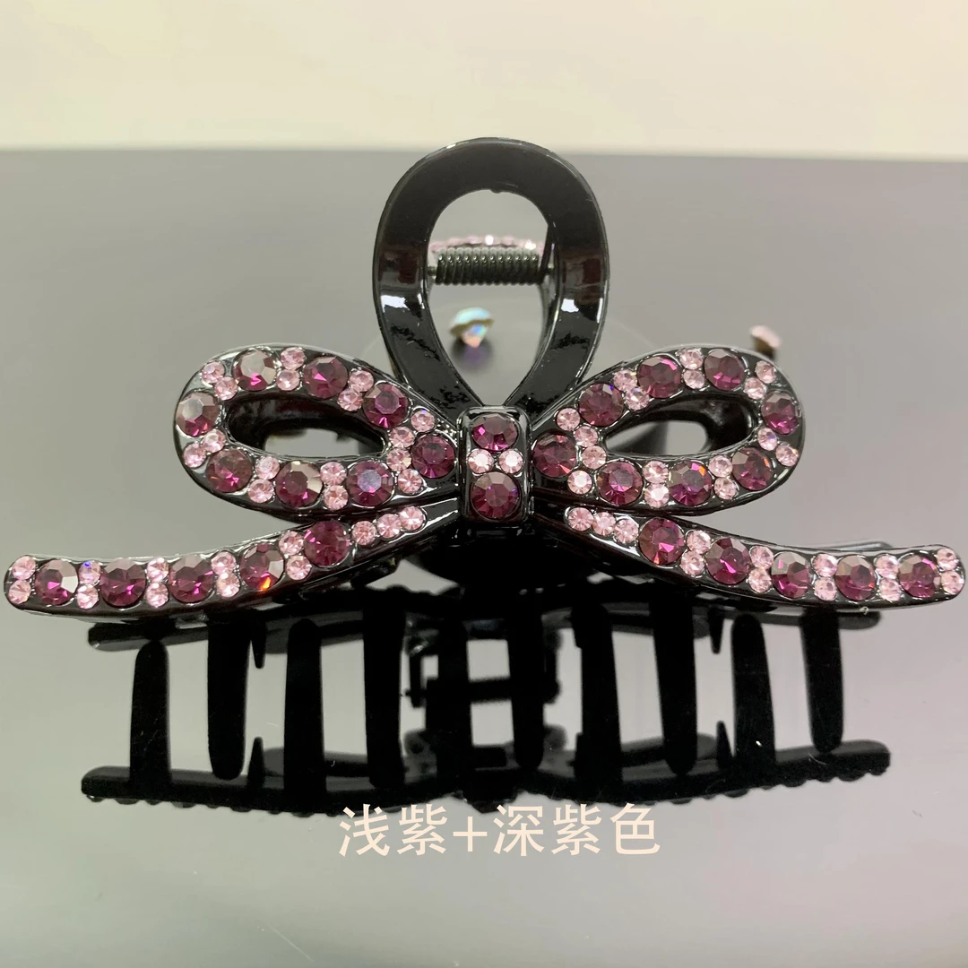 慕悦-【八字蝴蝶结】专柜正品满钻抓夹11cm盘发夹6014