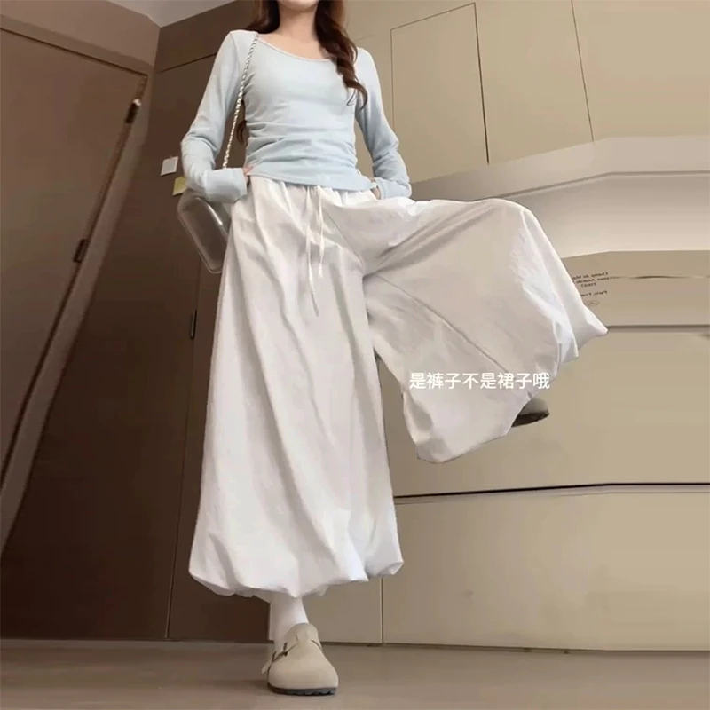 【清仓】花苞裙裤女夏季高腰显瘦宽松九分休闲阔腿裤蓬蓬灯笼裤J