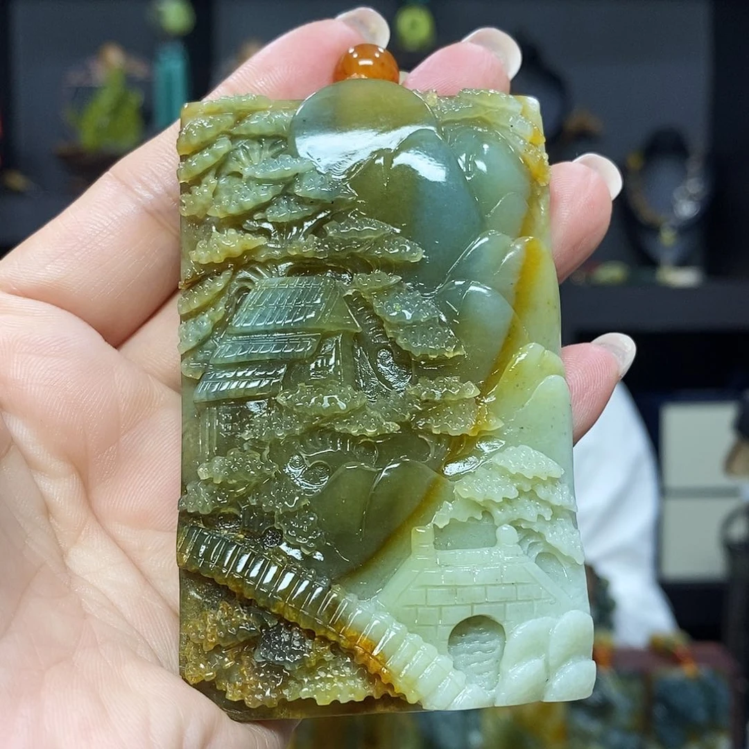 未镶嵌岫玉挂件吊坠项链