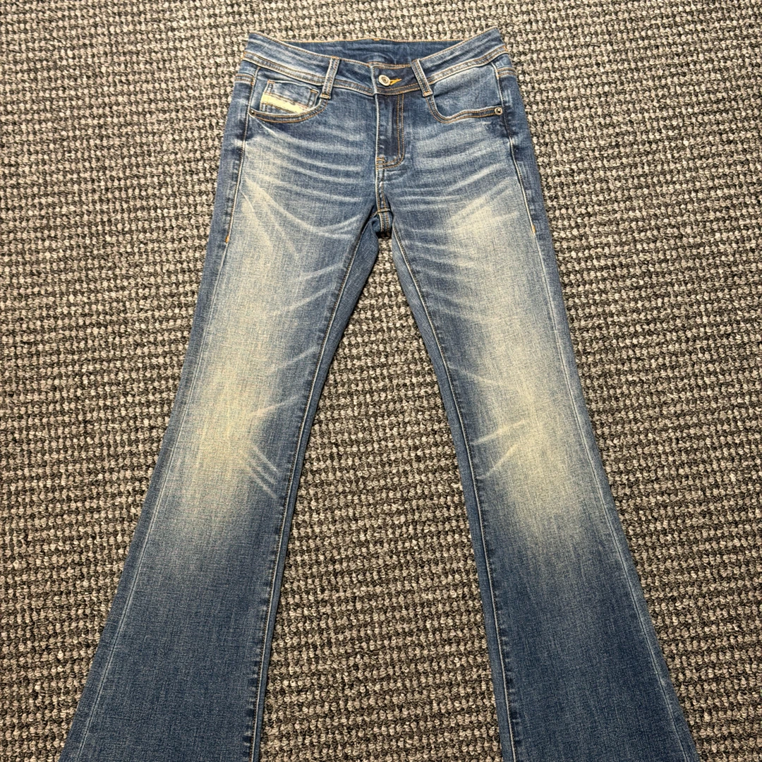 敖敖【打版一年低腰微喇牛仔裤】紧身高弹磨破