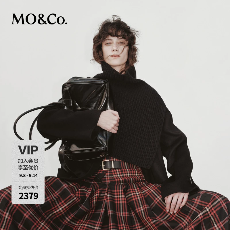 【C+系列】MOCO毛呢外套冬季绵羊毛独立披肩腰带MBD4COTK01