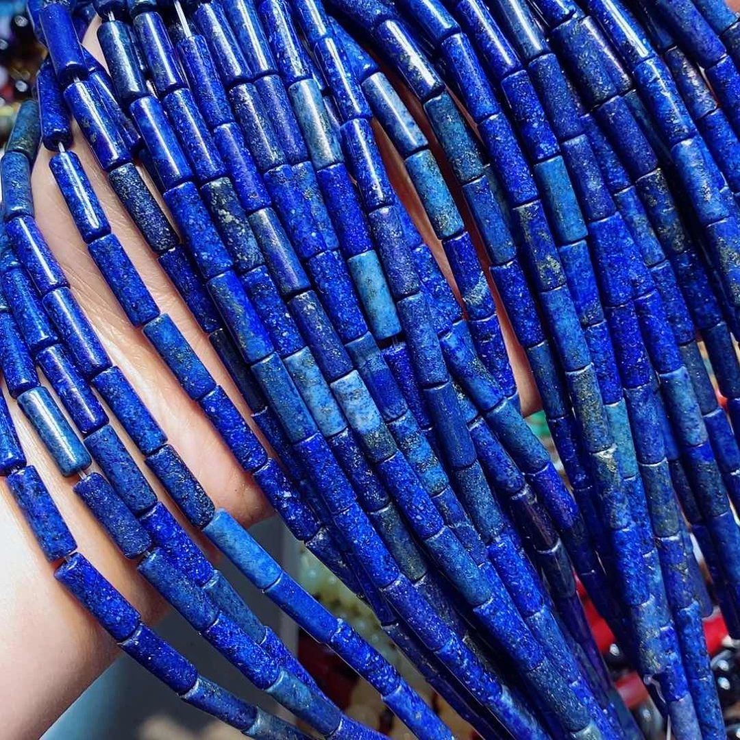 玛瑙/玉髓未镶嵌珠宝半成品天然青金管4✖️14mm一条