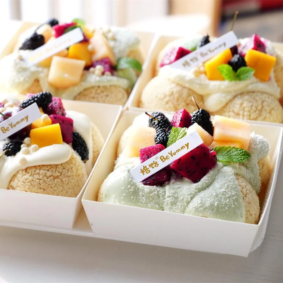 3种水果奶油奶盖盒子泡芙 热门网红私房家庭美食西点烘焙视频课