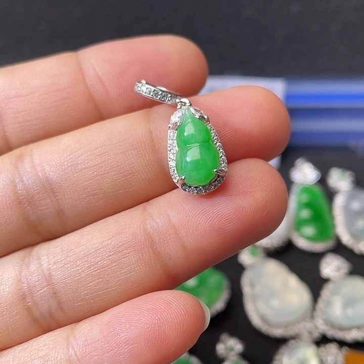 翡翠银S925镶嵌吊坠(不含链)