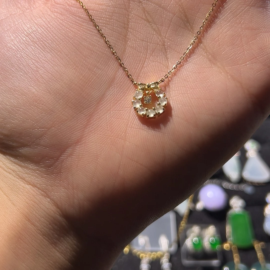 翡翠银S925镶嵌吊坠(不含链)