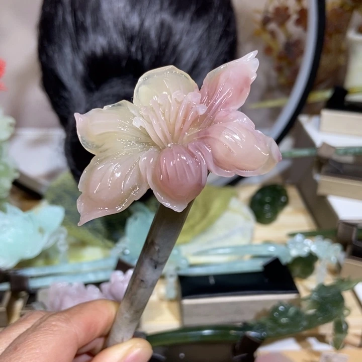 蛇纹石玉发饰未镶嵌L**X