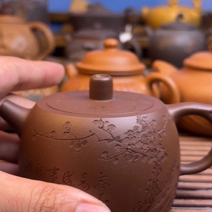 ****头茶壶紫砂金兰原矿老紫泥茶壶150c