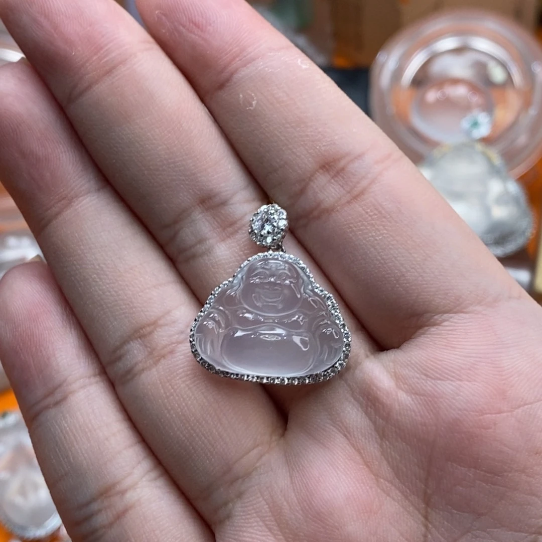 石英质玉佛公银S925镶嵌
