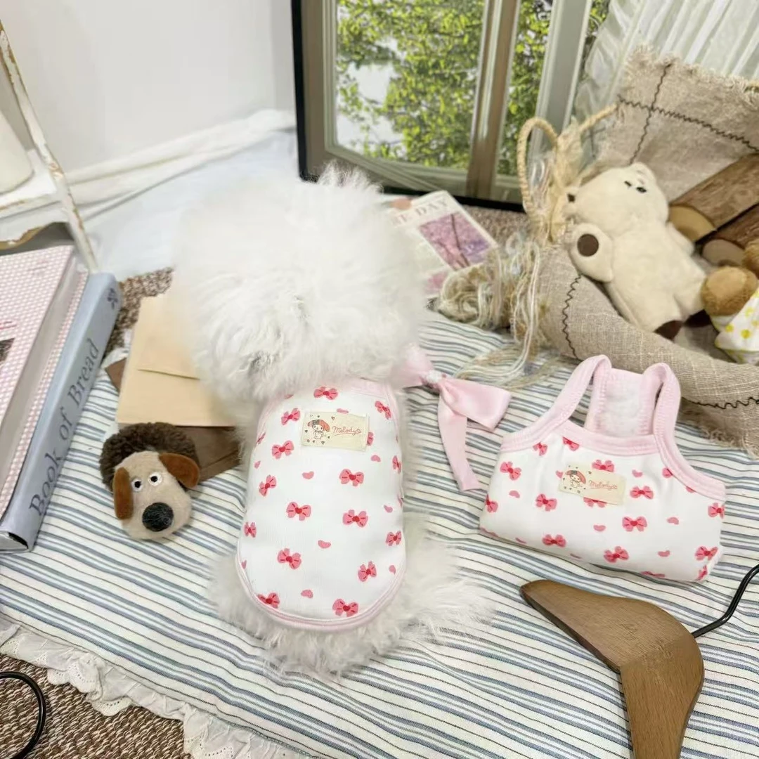 狗狗秋冬装加绒厚款背心甜美公主风小型犬泰迪宠物奶狗宠物猫衣服