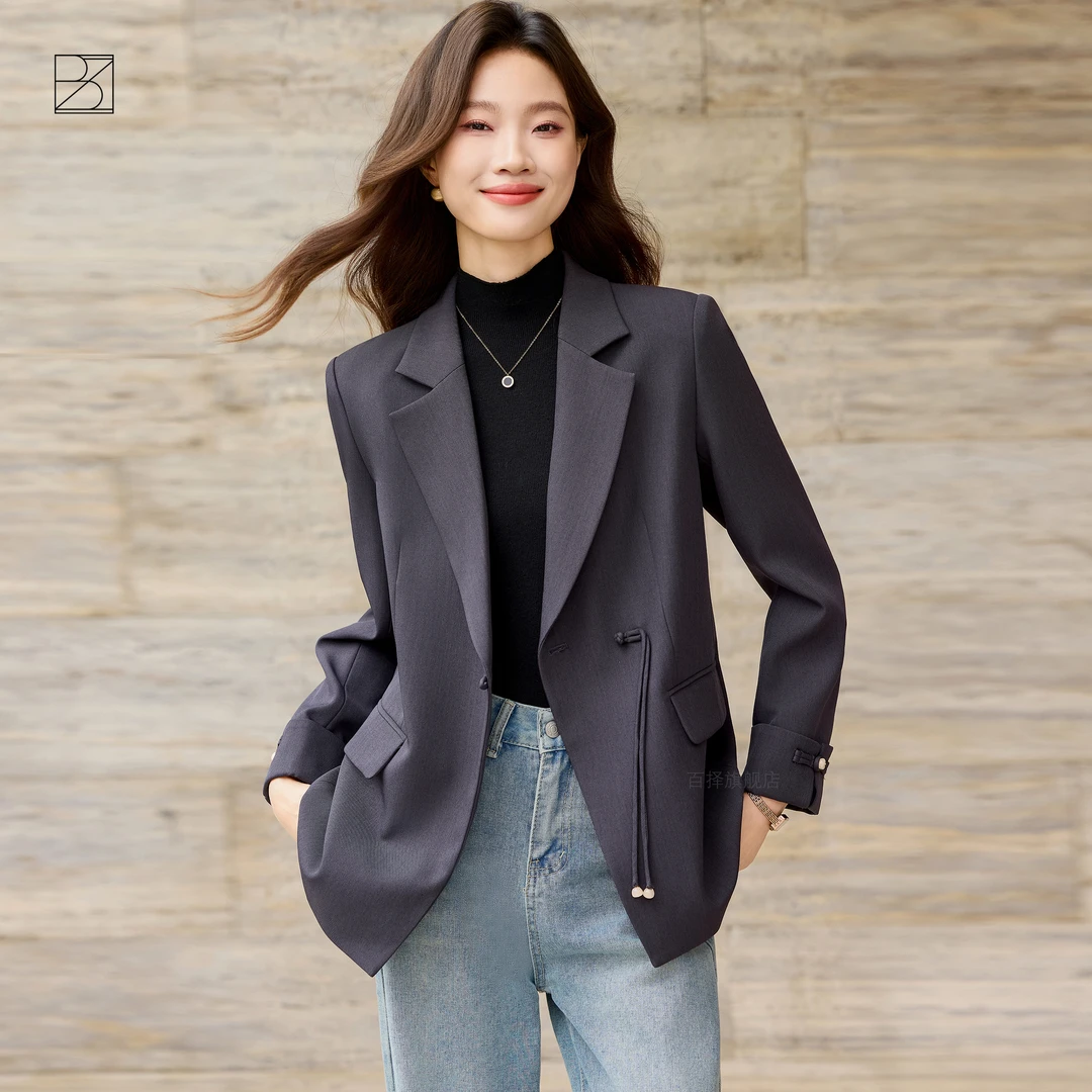 新中式小西装外套女2025秋新款女神范时尚气质休闲宽松设计感西服