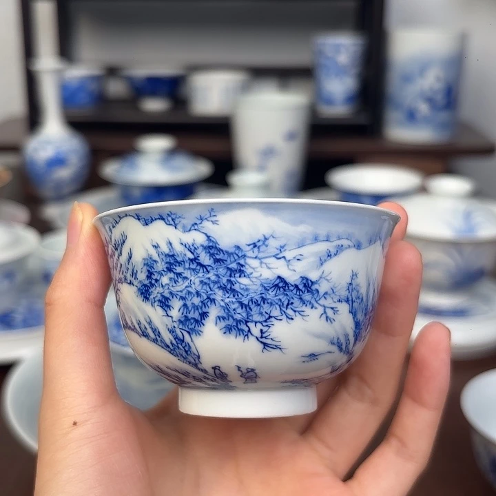 杯子手工手绘雪景杯子