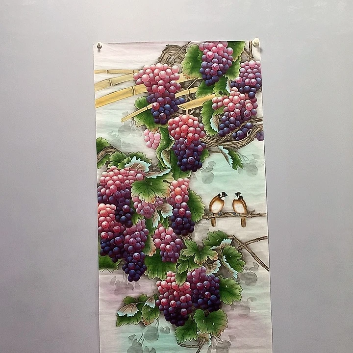 国画林**蚝四尺整纸葡萄