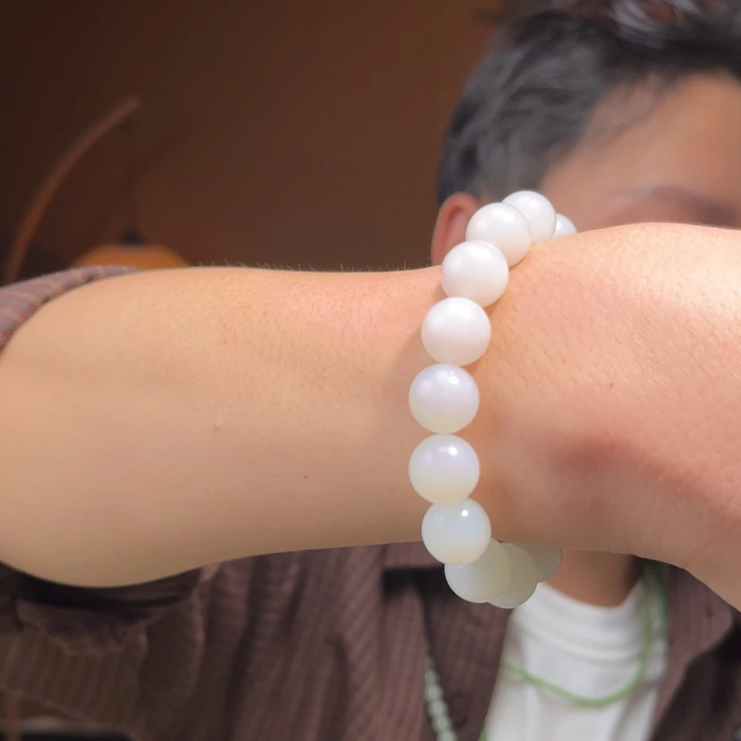 未镶嵌手串和田玉俄白11mm2000