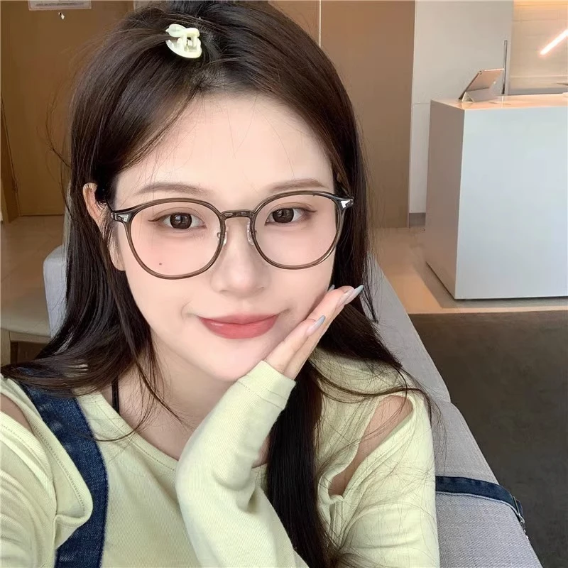 超轻大框冷茶色近视眼镜男女通用有度数方圆脸显瘦素颜神器