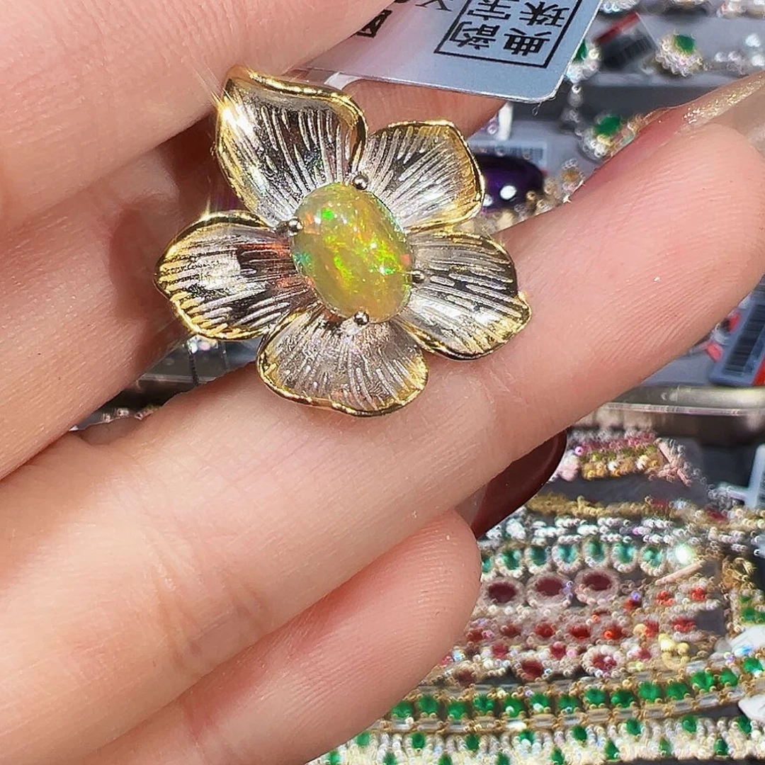 银S925镶嵌欧泊吊坠