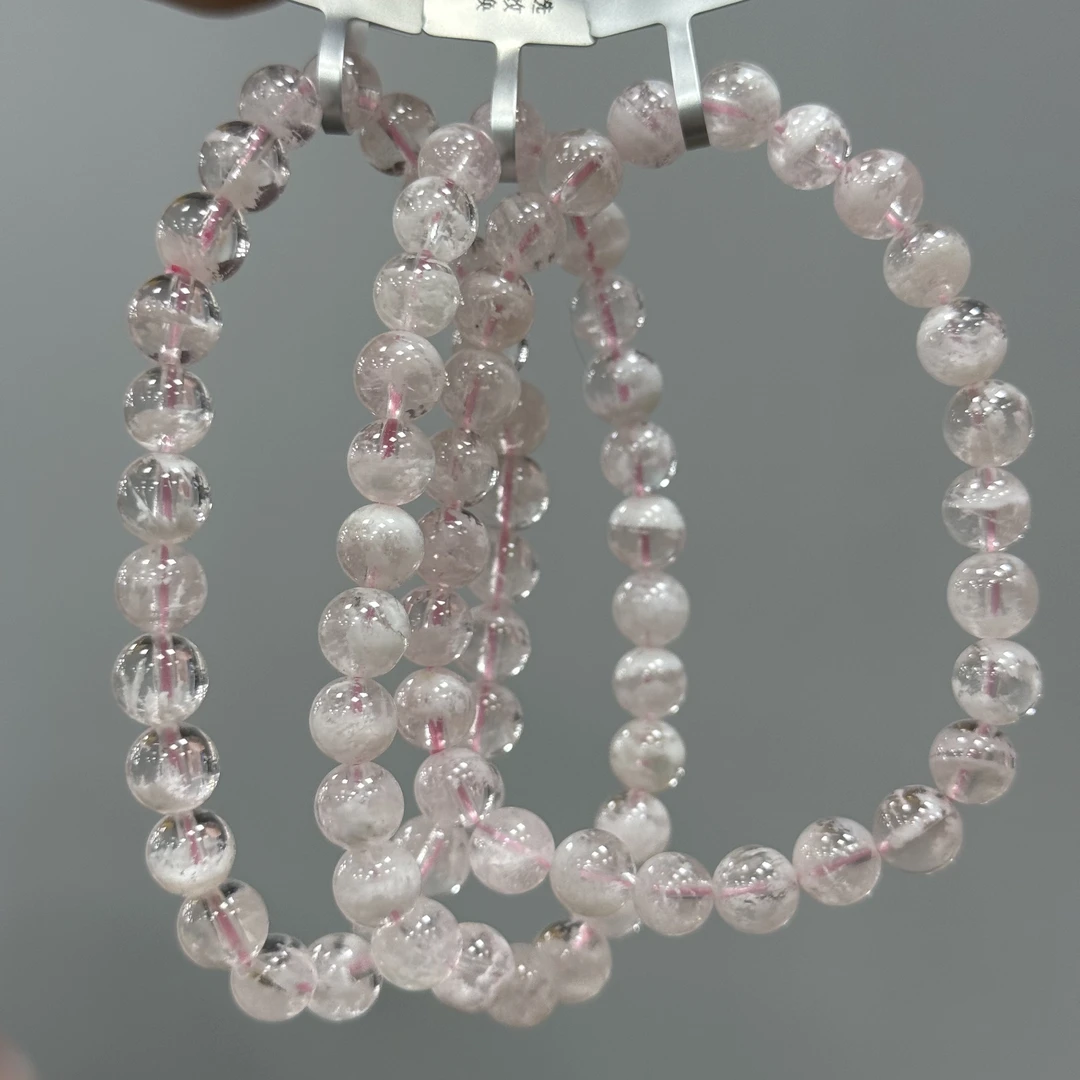 【晶雅颂】天然雪花幽灵单圈手链 多样性发一件 约7mm 1697BB