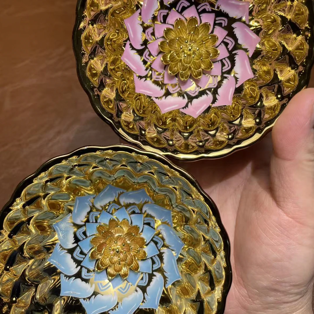 花开富贵莲花对杯主人杯陶瓷杯品茗杯茶杯水杯酒杯喝茶喝水无礼盒