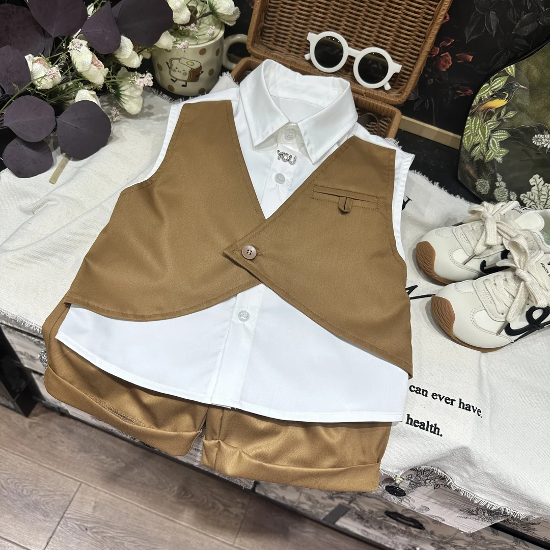 【星辰】儿童夏季新款时尚休闲百搭洋气韩版帅气夏款套装25L602