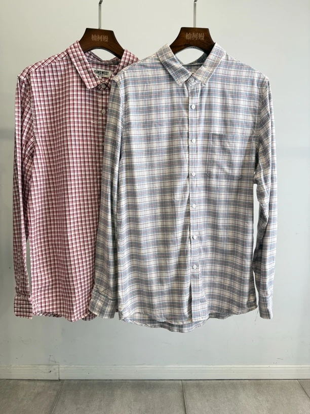 春秋款男士棉质长袖衬衫百搭休闲外套4565