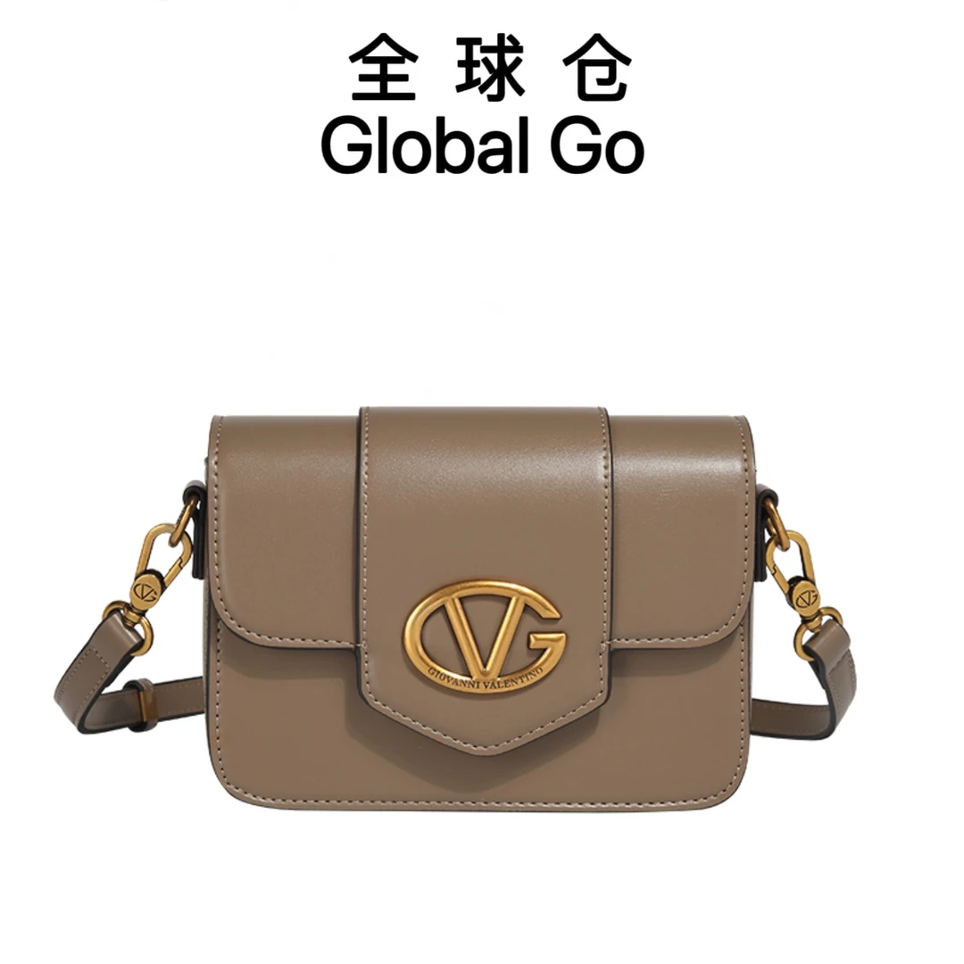 【全球仓Global Go】复古百搭纯色女士斜挎马鞍包欧美复古小包包