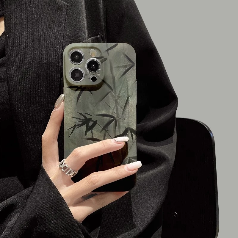 菲林软壳防摔墨绿竹林适用苹果16华为reno13小米15vivox200 1加